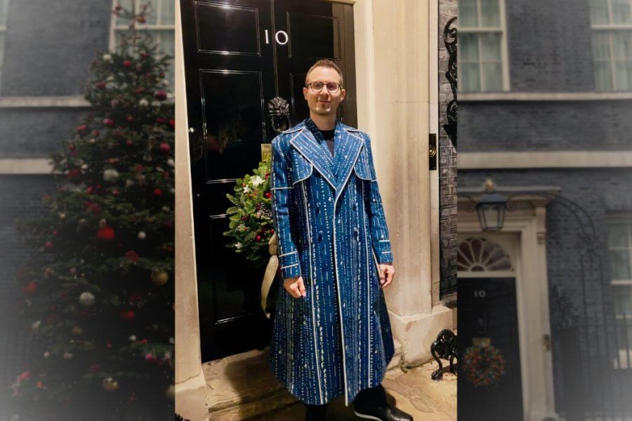 Matt Mahmood-Ogston of Naz and Matt attending private reception at 10 Downing Street