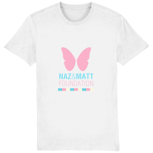 Support our Trans Siblings – Naz and Matt Foundation Logo Shirt (White)